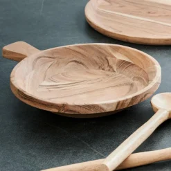 ACACIA CHIC Assiette Creuse Avec Manche Naturel^CASA Best