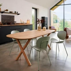 ACACIA Table à Manger Avec Pieds En X^CASA Discount