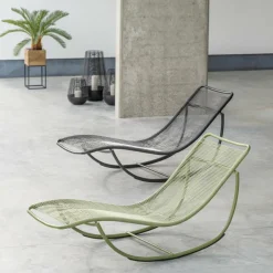 ACAPULCO Chaise Longue Basculante Noir^CASA Discount