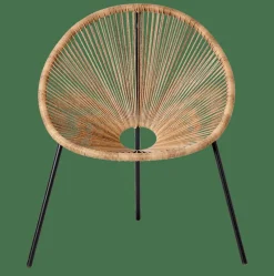 ACAPULCO Chaise Lounge Noir, Naturel^CASA Best