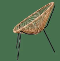 ACAPULCO Chaise Lounge Noir, Naturel^CASA Best