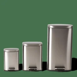 ADELE Poubelle à Pédale 12l Argent^CASA Best