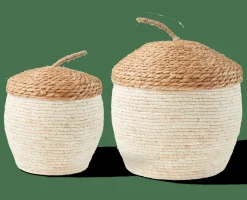 ALVIN Panier De Rangement Avec Couvercle Brun, Naturel^CASA Clearance