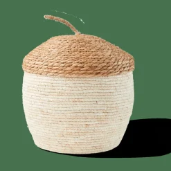 ALVIN Panier De Rangement Avec Couvercle Brun, Naturel^CASA Online