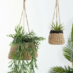 BAKU Pot à Suspendre Noir, Naturel^CASA Discount