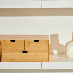 BAMBOO Armoire De Rangement 3 Tiroirs Naturel^CASA Clearance