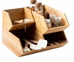 BAMBOO Boîte De Rangement à Fins Herbes Naturel^CASA Outlet