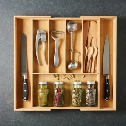 BAMBOO Organisateur Tiroir Escamotable Naturel^CASA Hot