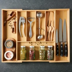 BAMBOO Organisateur Tiroir Escamotable Naturel^CASA Hot