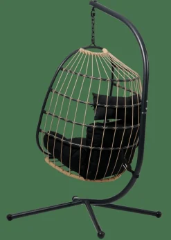 BAZAI Chaise Suspendue Avec Support Noir^CASA Sale