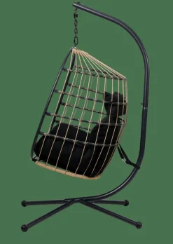 BAZAI Chaise Suspendue Avec Support Noir^CASA Sale