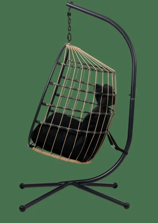 BAZAI Chaise Suspendue Avec Support Noir^CASA Sale
