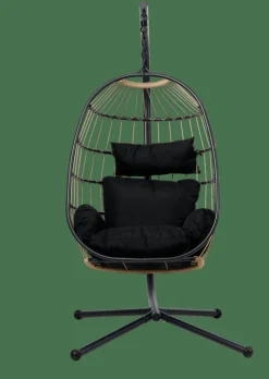 BAZAI Chaise Suspendue Avec Support Noir^CASA Sale