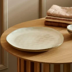 EARTH MARL Assiette Plate Crème^CASA