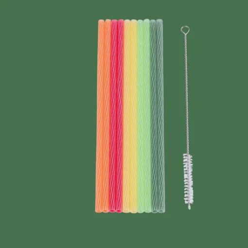 ECO PARTY Pailles Avec Brosse Réutilisables Mélange De 5 Couleurs^CASA New