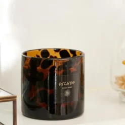 ESCAPE BLACK OUDH Bougie Parfumée Dans Un Verre Noir, Brun, Multicolore^CASA Best