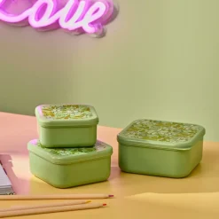 FRESHMOOD Boîtes à Snack Set De 3 Seafoam + Motif Loulou Seafoam (vert)^CASA Outlet