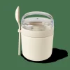 FRESHMOOD Pot à Petit Déjeuner +cuillère 32cl Blanc, Brun, Vert^CASA