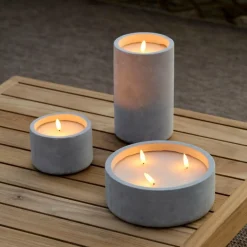 FUEGO Bougie Solaire LED Gris Clair^CASA New