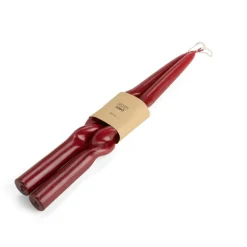 GLOSSY Set De 2 Bougies Rouge Foncé^CASA Online
