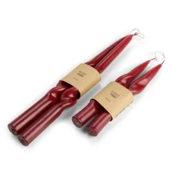 GLOSSY Set De 2 Bougies Rouge Foncé^CASA New