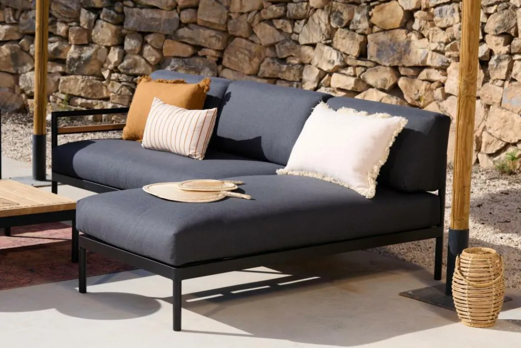 HANNA Chaise Longue Teck Noir^CASA Clearance