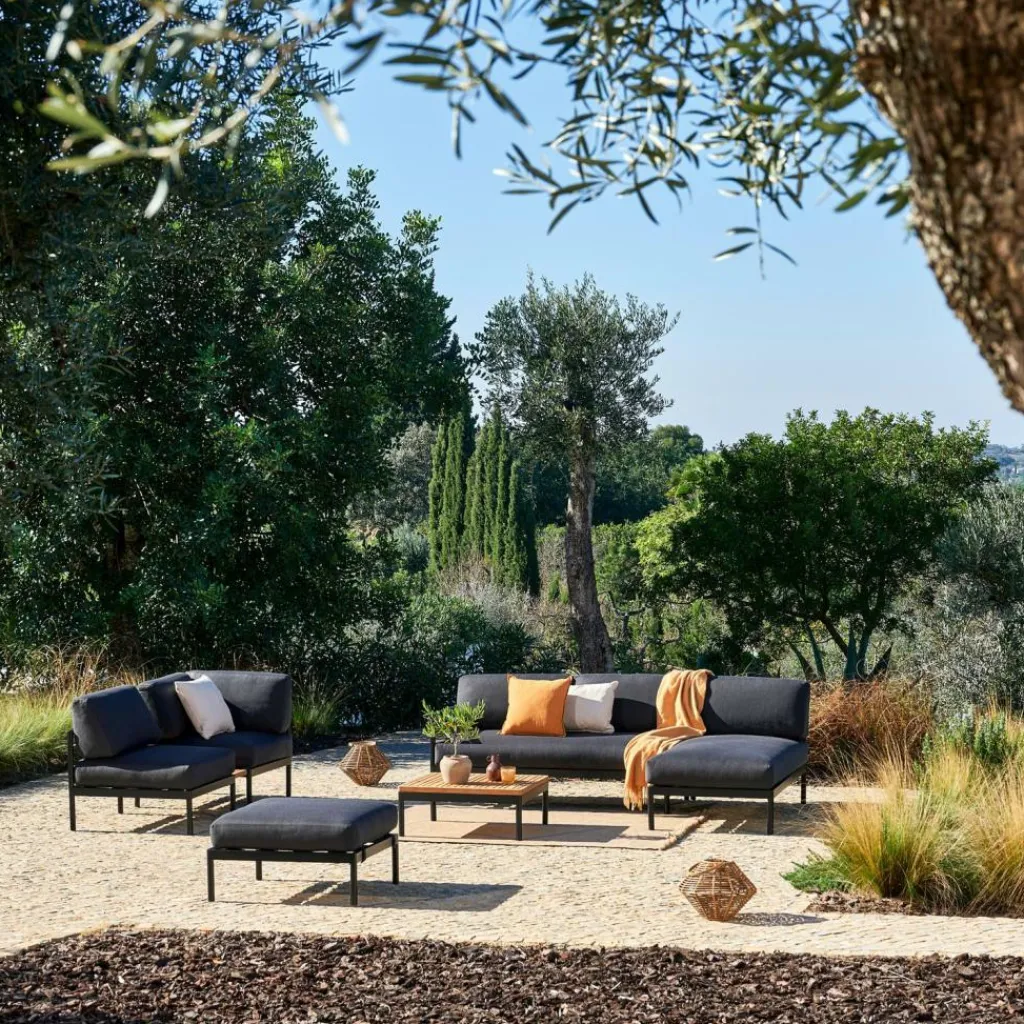 HANNA Chaise Longue Teck Noir^CASA Clearance