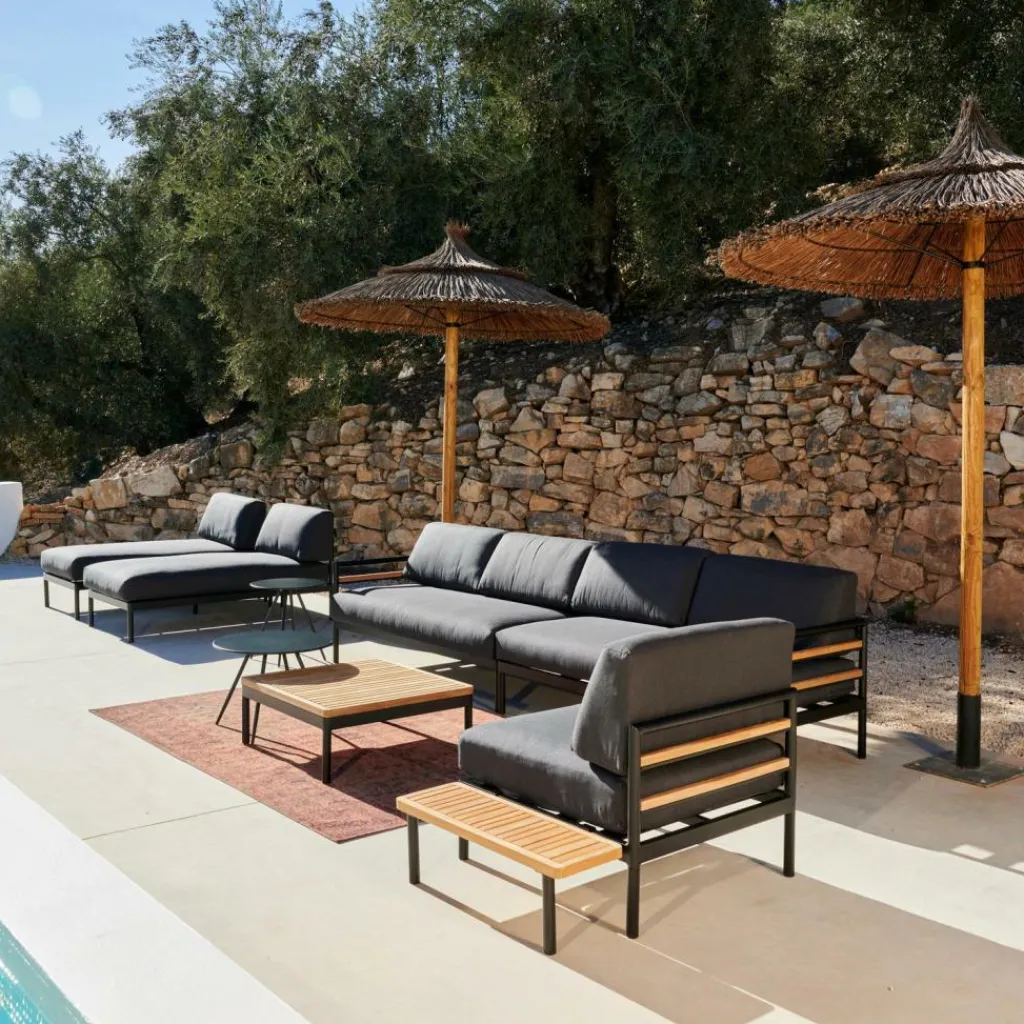 HANNA Lounge Teck Fauteuil Noir^CASA New