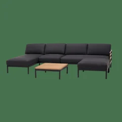 HANNA Lounge Teck Fauteuil Noir^CASA New