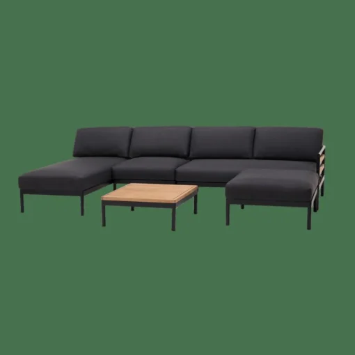 HANNA Lounge Teck Fauteuil Noir^CASA New