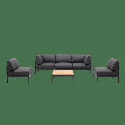 HANNA Lounge Teck Fauteuil Noir^CASA New