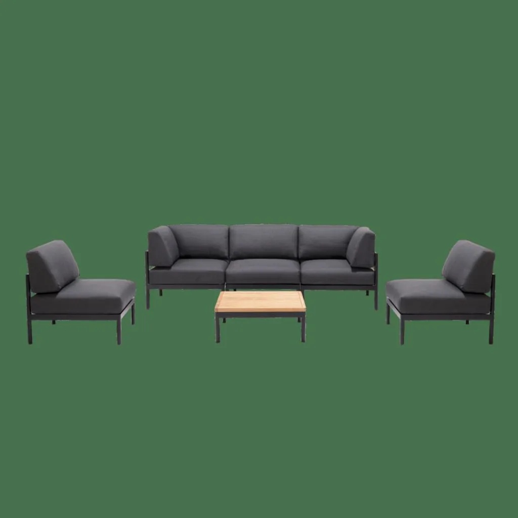 HANNA Lounge Teck Fauteuil Noir^CASA New