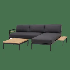 HANNA Lounge Teck Table D'appoint Noir, Naturel^CASA Sale