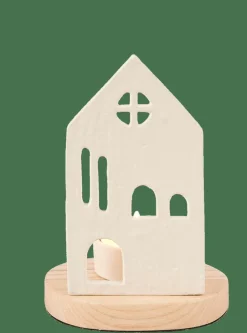 HOME Porte-bougie Chauffe-plat Blanc, Naturel^CASA