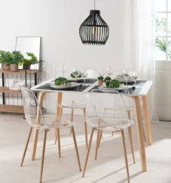 ICE Chaise Salle à Manger Transparent, Naturel^CASA