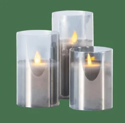 ION Bougies LED Set De 3 Gris^CASA