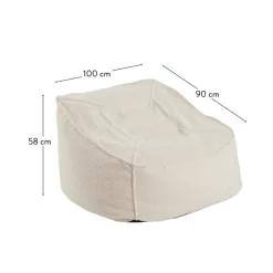 JACKI Fauteuil Pouf Poire Blanc^CASA