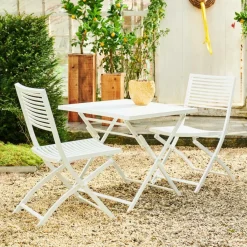JESSE Chaise Pliante Blanc, Beige^CASA Clearance