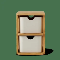 KONDO Organisateur 2 Tiroirs Blanc, Naturel^CASA Clearance