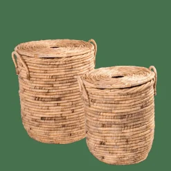 MILEY Panier à Linge Avec Couvercle Et Poignées Naturel^CASA Discount