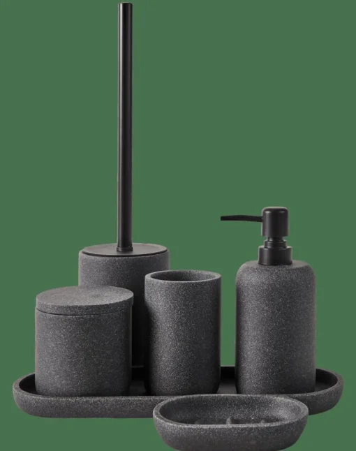 MOON Brosse WC Avec Support Noir, Gris Foncé^CASA Sale