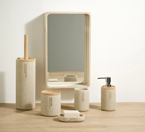 NEW RESIN Brosse WC Avec Support Naturel^CASA Best