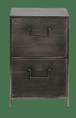 PHARMA Armoire à 2 Tiroirs Noir^CASA Clearance