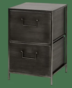 PHARMA Armoire à 2 Tiroirs Noir^CASA Clearance