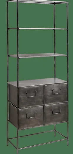 PHARMA Étagère Murale Avec 4 Tiroirs Noir^CASA Clearance