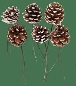 PINECONE Pommes De Pin Set De 6 2 Couleurs Blanc, Argent^CASA Clearance