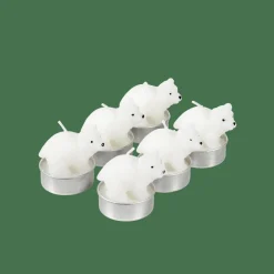 POLA 6 Bougies Chauffe-plat Ours Blanc Blanc^CASA Hot