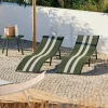 SILVES Chaise Longue Set De 2 Kaki Ray^CASA Clearance