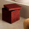 STOR Pouf Pliable Avec Rangement Bordeaux^CASA Online