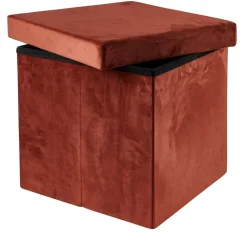 STOR Pouf Pliable Avec Rangement Bordeaux^CASA Online
